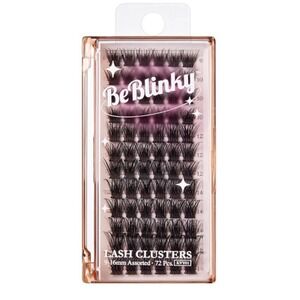 BeBlinky Lash Clusters 72 Pcs Assorted 9-16mm DIY Eyelash Extensions Black